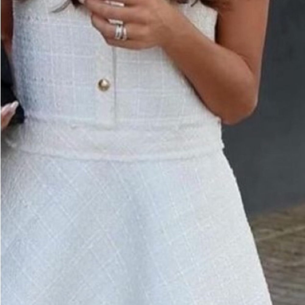 Zara Short Structured Dress Tweed - image 1